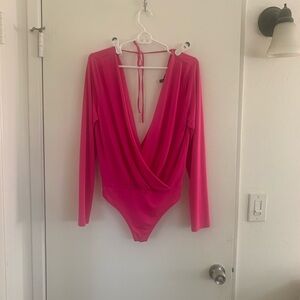 Express Pink Long Sleeve Bodysuit